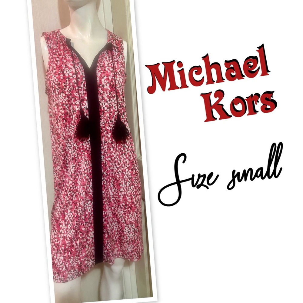 Michael Kors Floral Red and Black Top